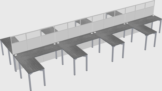 Shared l-shape cubicle
