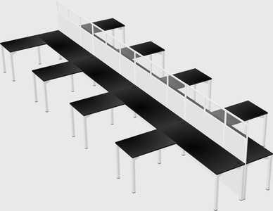 Shared l-shape cubicle