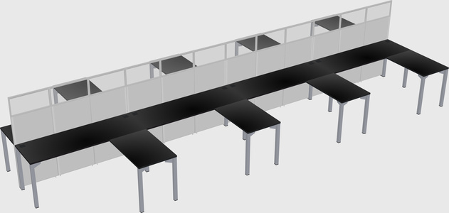 Shared l-shape cubicle