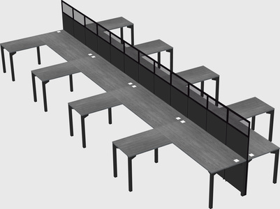 Shared l-shape cubicle