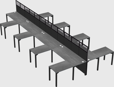 Shared l-shape cubicle