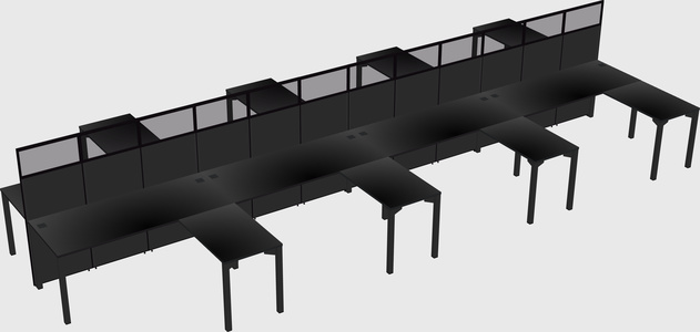 Shared l-shape cubicle