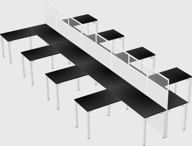 Shared l-shape cubicle