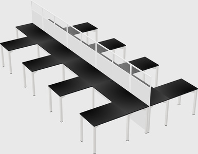 Shared l-shape cubicle