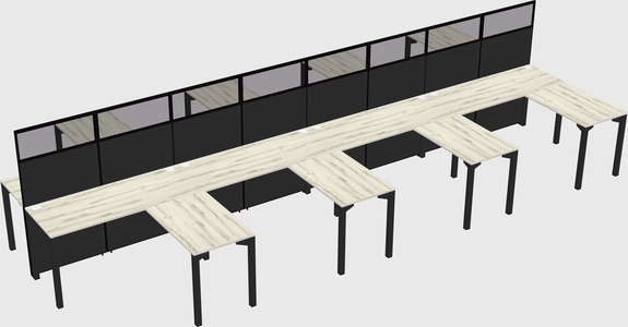 Shared l-shape cubicle