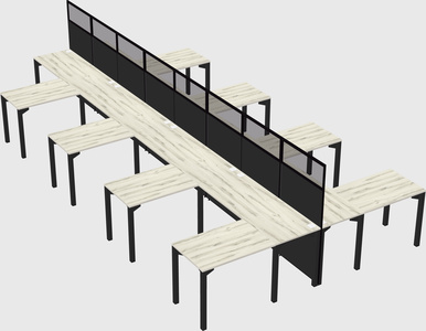 Shared l-shape cubicle