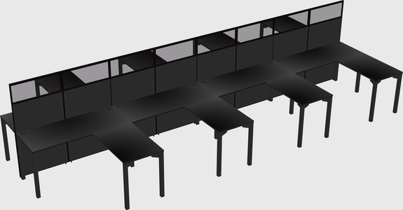 Shared l-shape cubicle