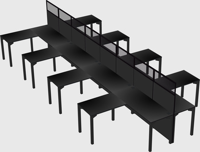 Shared l-shape cubicle