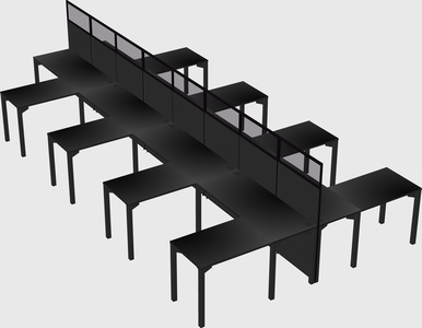 Shared l-shape cubicle