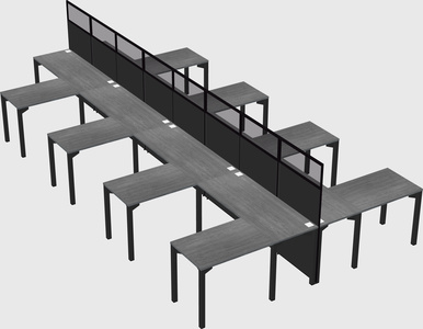 Shared l-shape cubicle