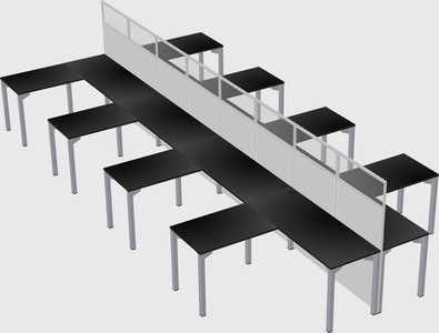 Shared l-shape cubicle