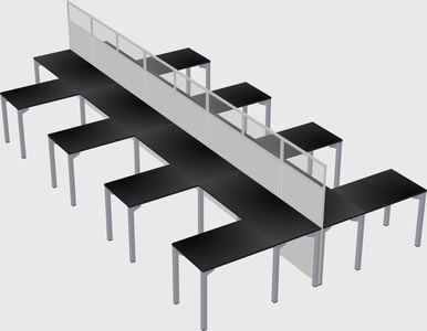 Shared l-shape cubicle