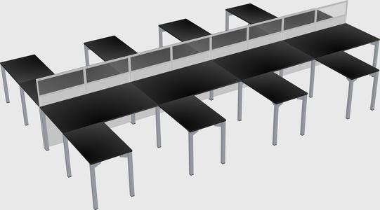 Shared l-shape cubicle