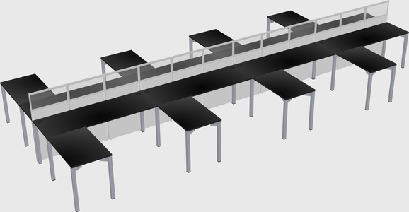 Shared l-shape cubicle