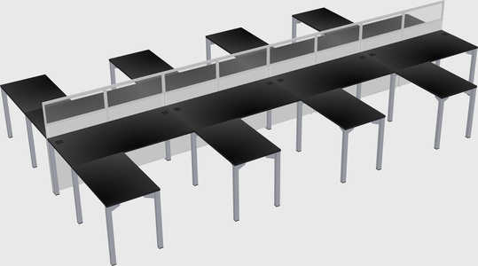 Shared l-shape cubicle