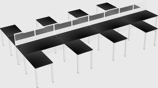 Shared l-shape cubicle