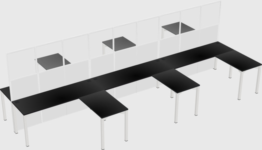 Shared l-shape cubicle