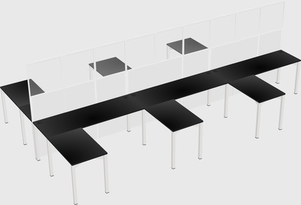 Shared l-shape cubicle
