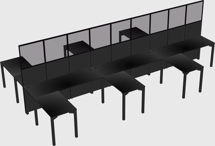 Shared l-shape cubicle
