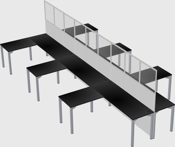 Shared l-shape cubicle