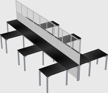 Shared l-shape cubicle
