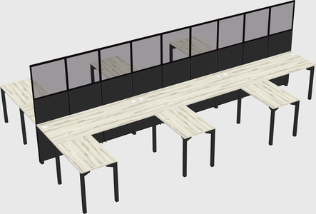 Shared l-shape cubicle