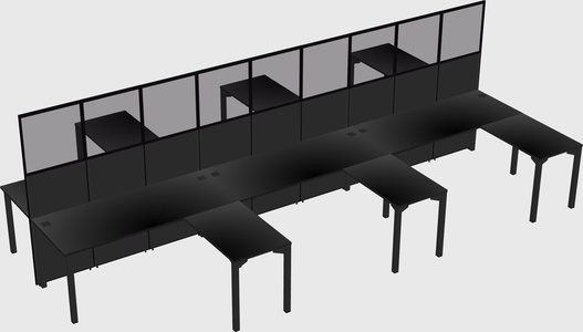 Shared l-shape cubicle