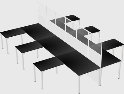 Shared l-shape cubicle