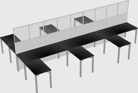 Shared l-shape cubicle