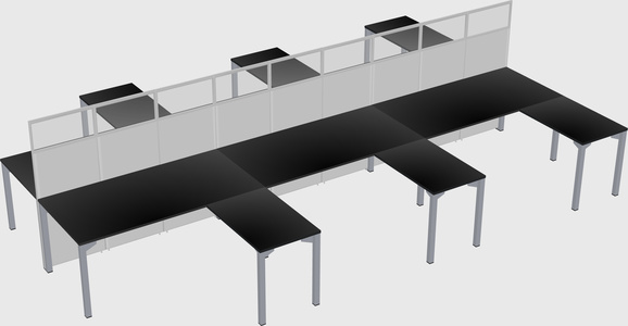 Shared l-shape cubicle