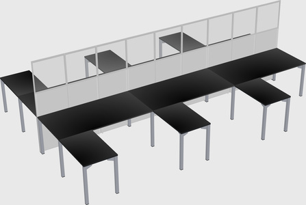 Shared l-shape cubicle