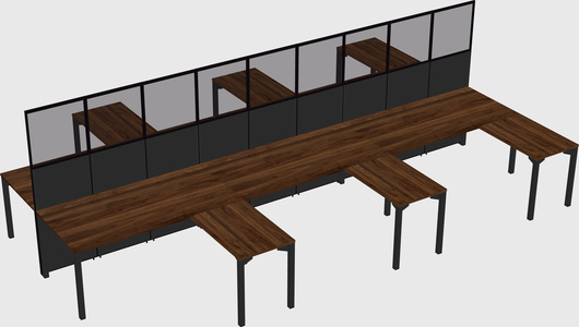 Shared l-shape cubicle