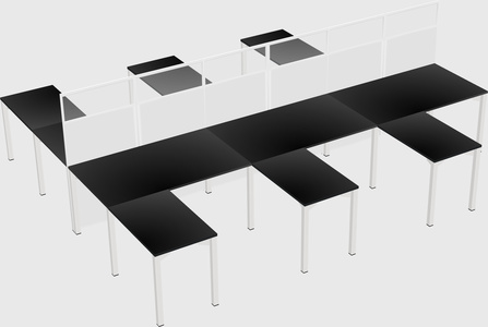 Shared l-shape cubicle