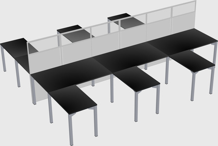 Shared l-shape cubicle