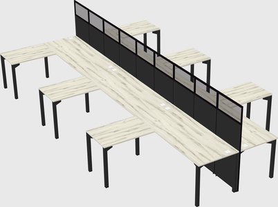 Shared l-shape cubicle