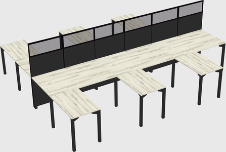 Shared l-shape cubicle