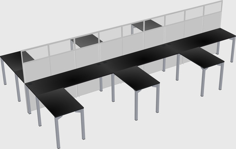 Shared l-shape cubicle