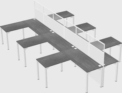 Shared l-shape cubicle