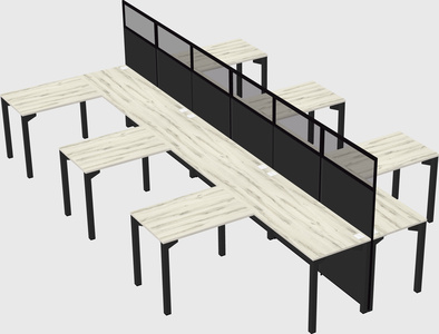 Shared l-shape cubicle