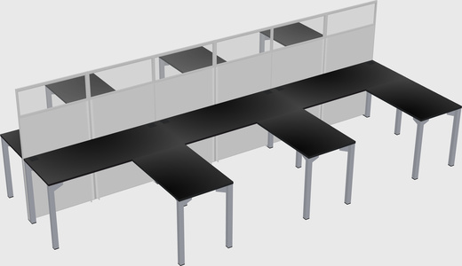 Shared l-shape cubicle