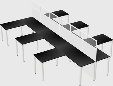 Shared l-shape cubicle