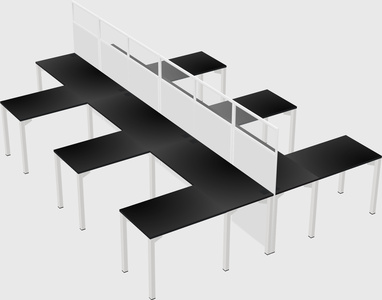 Shared l-shape cubicle