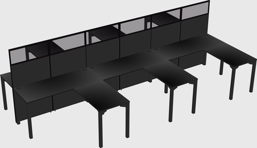 Shared l-shape cubicle
