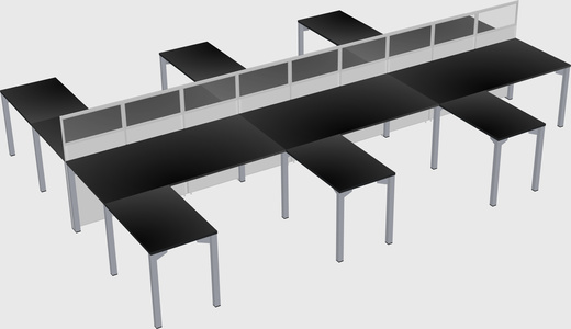 Shared l-shape cubicle