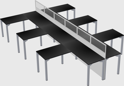 Shared l-shape cubicle