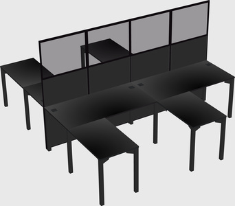Shared l-shape cubicle