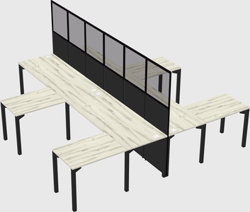 Shared l-shape cubicle