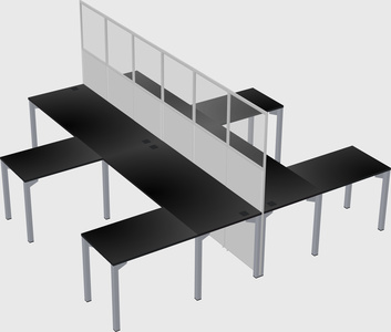 Shared l-shape cubicle