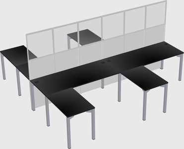 Shared l-shape cubicle