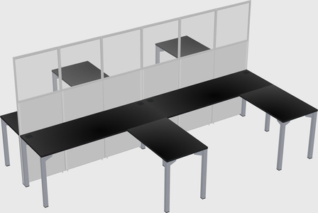 Shared l-shape cubicle